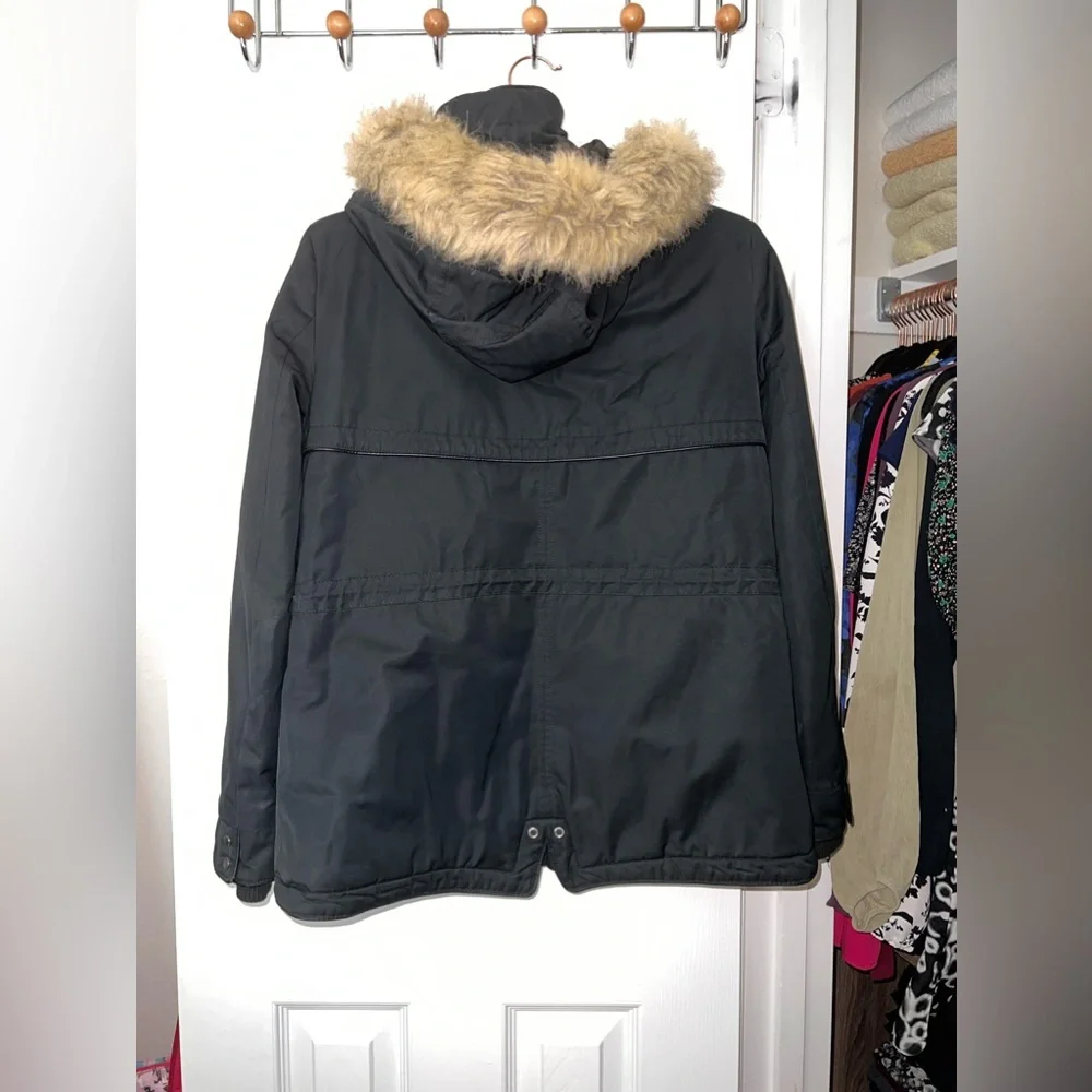 Zara Black Removable Hoodie Winter Jacket Coat, Size S - Picture 3 of 6